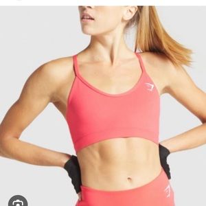 Gymshark V Neck Training Sports Bra in Raspberry Red